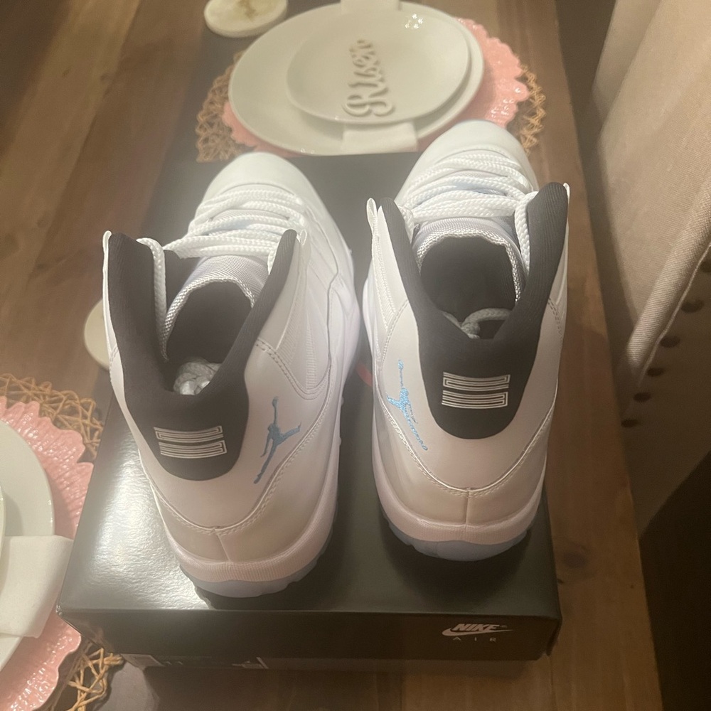 Jordan Kids White and Blue Sneakers